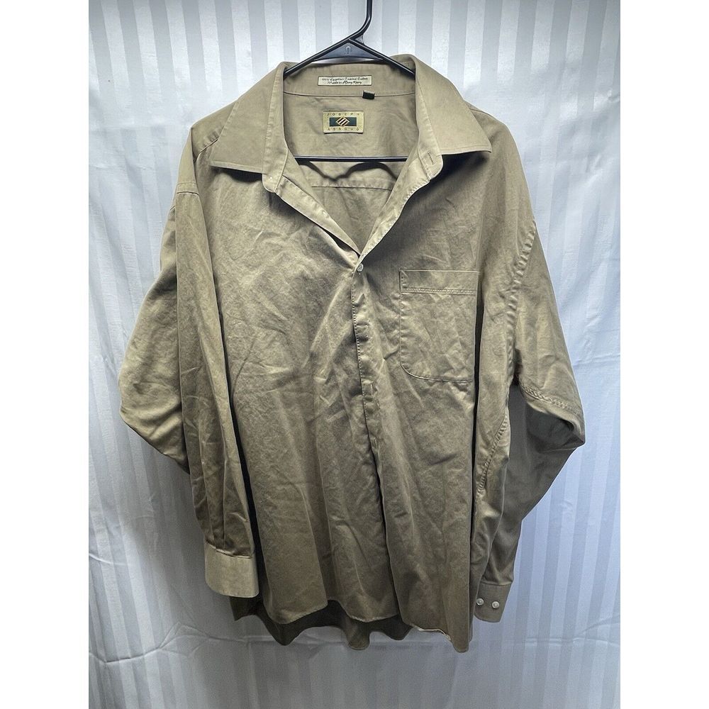 Joseph Abboud mens shirt size 18 beige long‎ sleeve